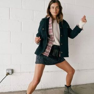 Boiled Wool Bridgman Sweater Jacket Navy Small